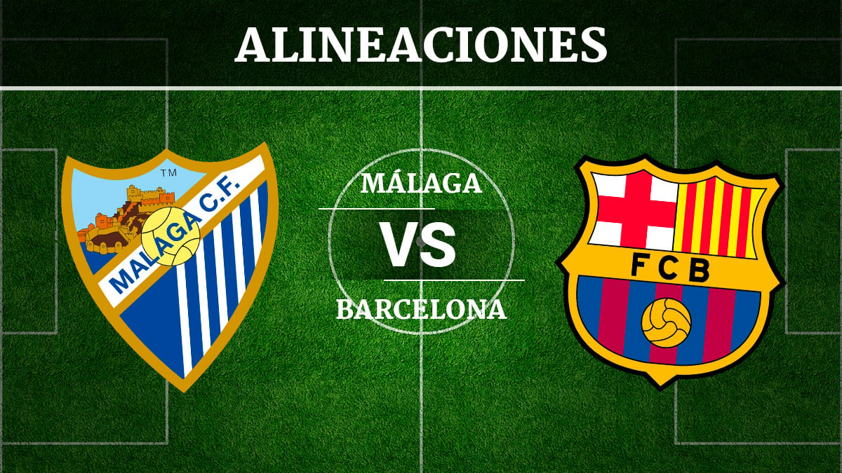 Consulta las posibles alineaciones del Málaga vs Barcelona