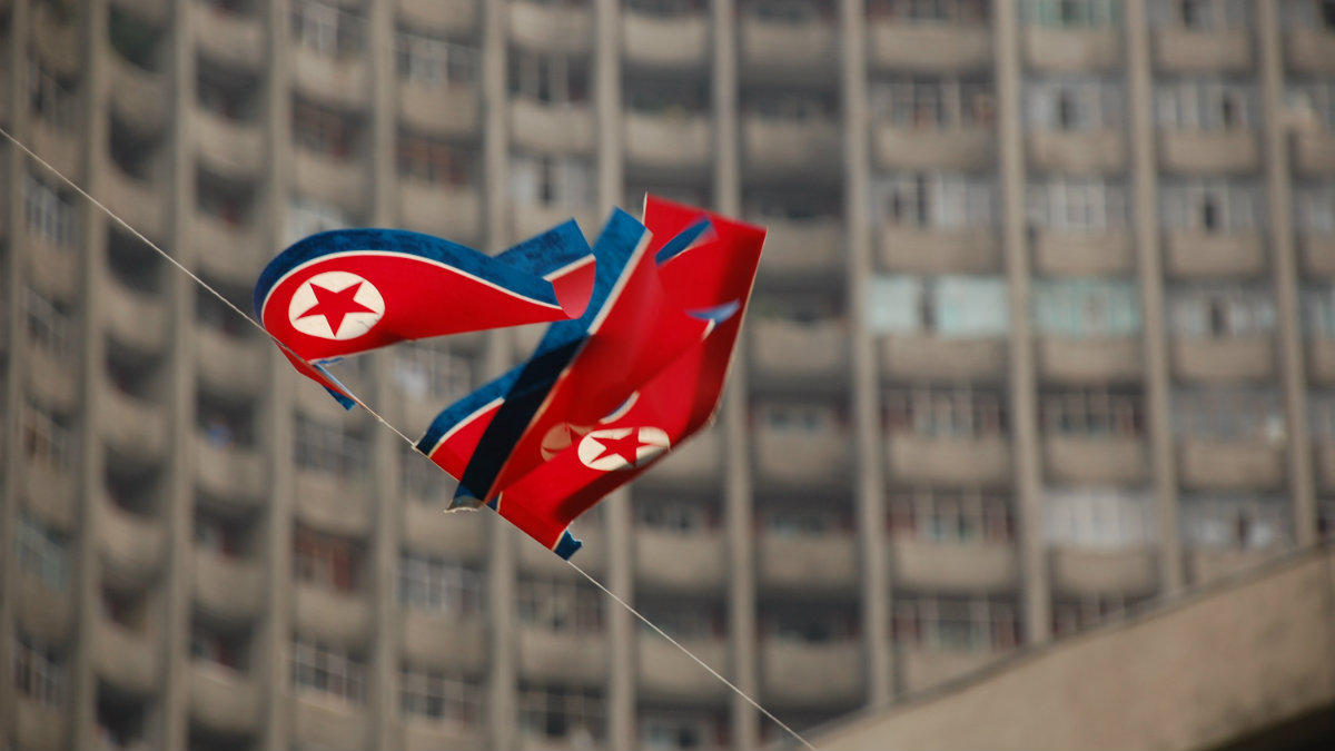 Banderas de Corea del Norte.