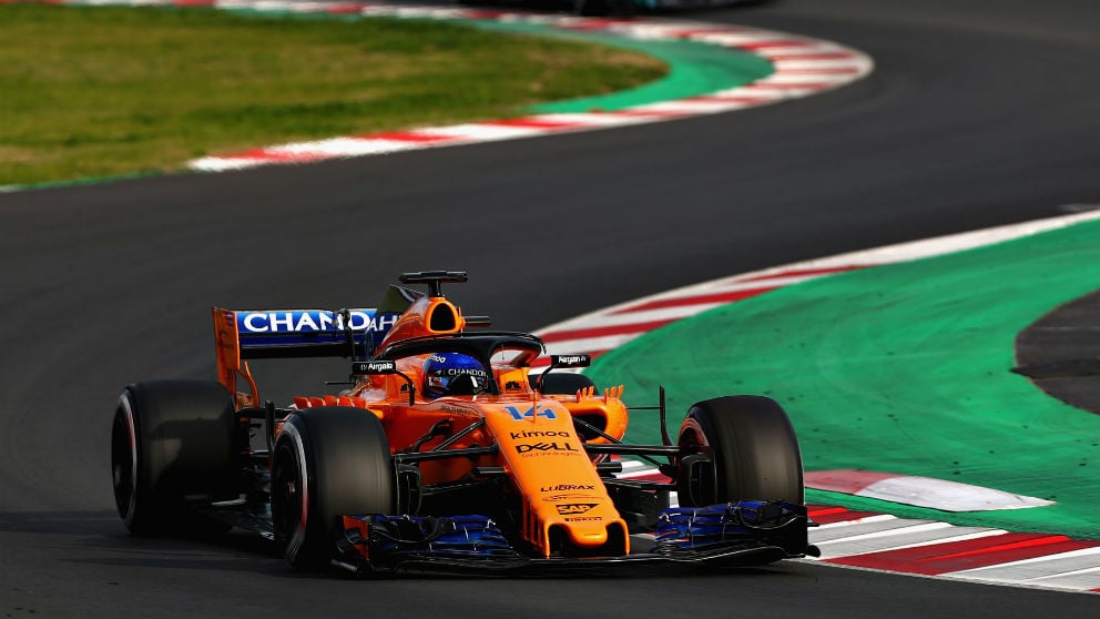 Fernando Alonso durante el último entrenamiento de pretemporada. (Getty)