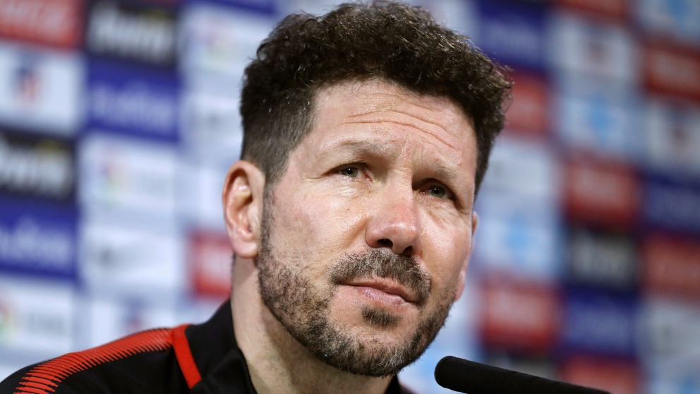 El Cholo Simeone, durante la rueda de prensa. (EFE)