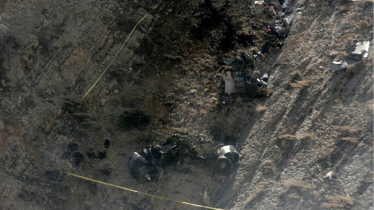 Lugar donde se ha estrellado el avión turco en Irán, en el que han fallecido dos sefarditas españolas. Foto: AFP