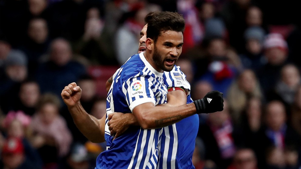 Willian José celebra un gol con la Real Sociedad. (Getty)