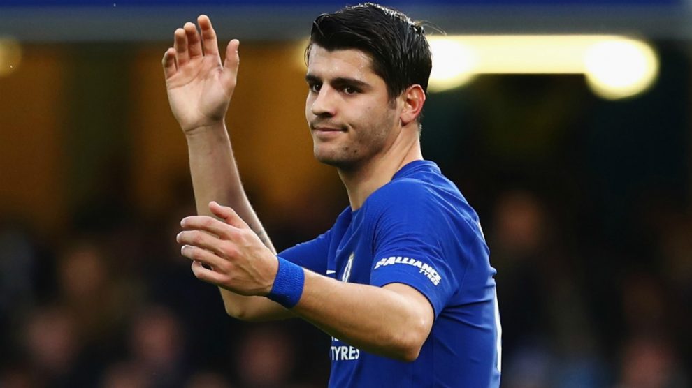 Morata, durante un partido con el Chelsea esta temporada. (Getty Images)