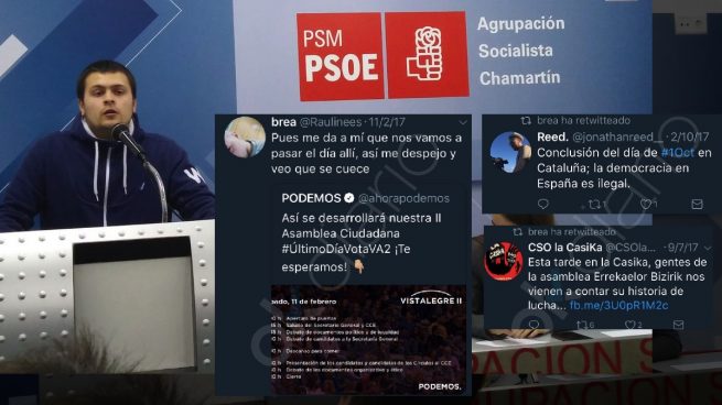 El líder juvenil del PSOE en Chamartín apoya la causa independentista y ‘okupa’