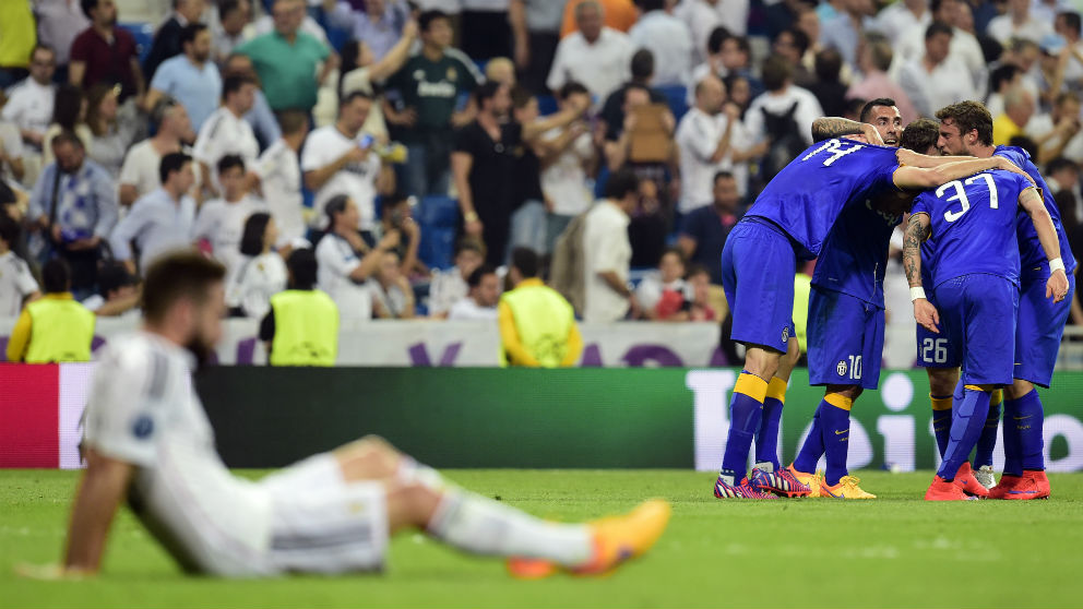 La Juventus celebra un gol en el Bernabéu. (AFP)