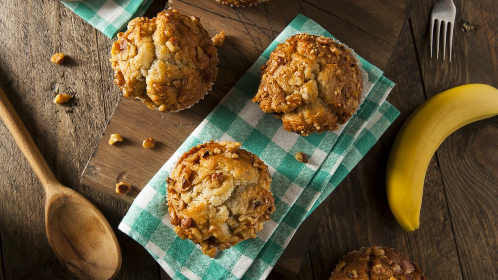 Receta de muffins de plátano y nueces paso a paso