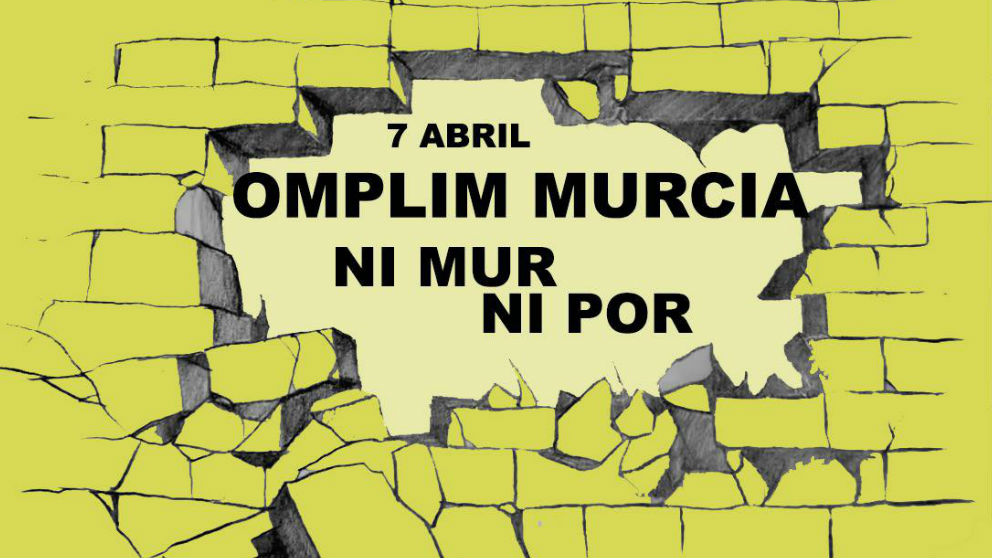 Cartel de la manifestación en Murcia para protestar contra las obras del AVE