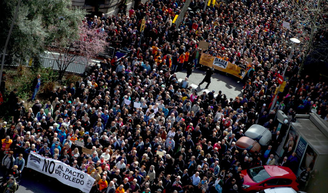 Manifestación por unas pensiones dignas en Barcelona
