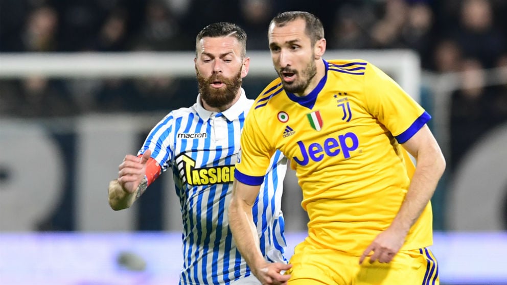 Chiellini, en el partido contra la SPAL. (AFP)