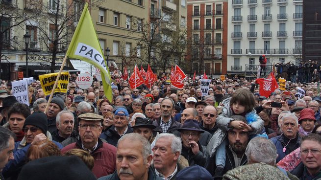 Manifestación sobre las pensiones. Foto: FRANCISCO TOLEDO