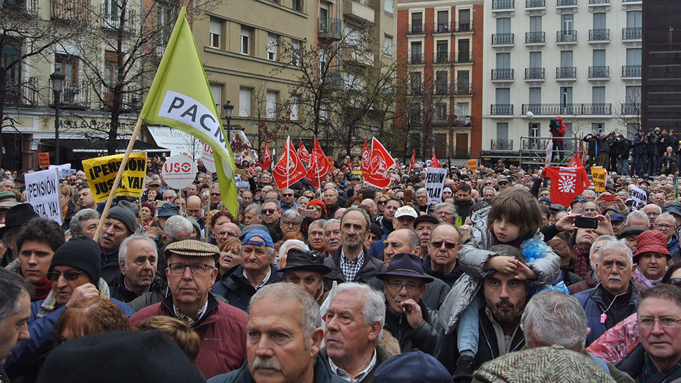 Manifestación sobre las pensiones. Foto: FRANCISCO TOLEDO