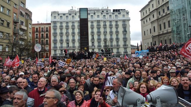 Manifestación sobre las pensiones. Foto: FRANCISCO TOLEDO