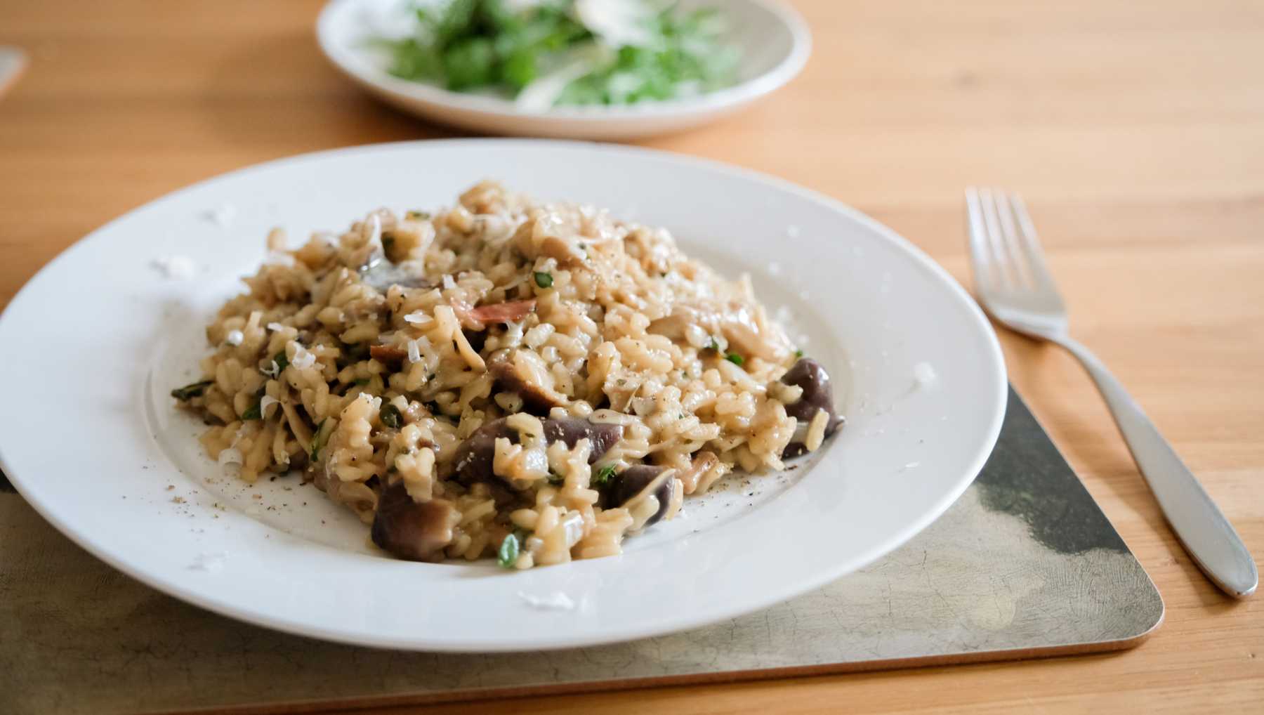 Risotto de champiñones.