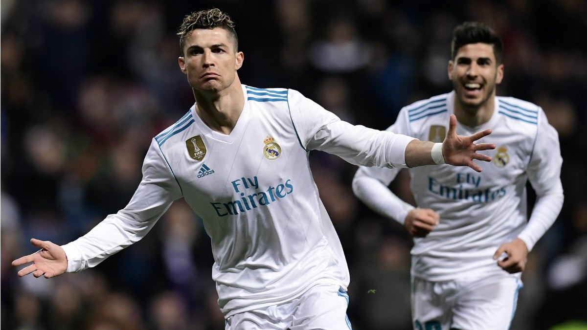 Cristiano celebra su primer gol ante el Girona. (AFP)