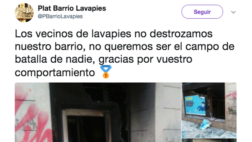Tuit de la Plataforma Barrio de Lavapiés.