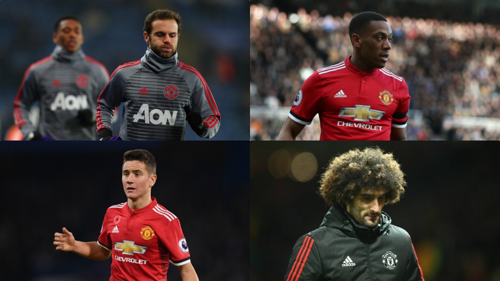 Juan Mata, Martial, Ander Herrera y Fellaini se plantean irse del Manchester United por José Mourinho.