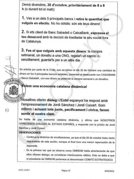 Òmnium y Generalitat se coordinaron para vaciar de fondos Caixabank y Sabadell