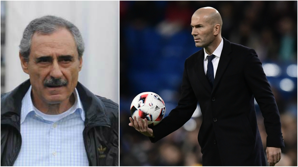 Ángel Cappa y Zinedine Zidane, en sendas fotos de archivo.