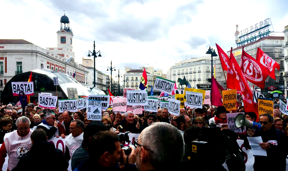 Manifestación de pensionistas en Madrid. (Foto: E. Falcón)