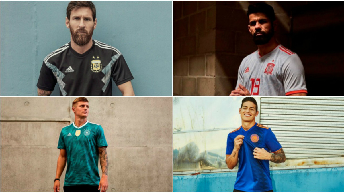 Las segundas equipaciones de las selecciones en el Mundial.