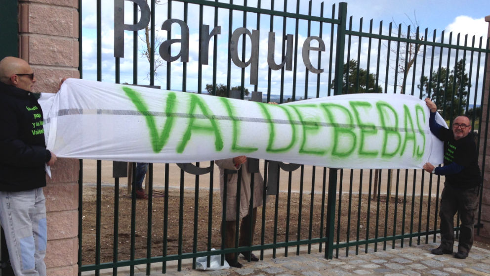 Parque ‘Felipe VI’ rebautizado como ‘Valdebebas’. (Foto: asociación de Vecinos Cárcavas-San Antonio)