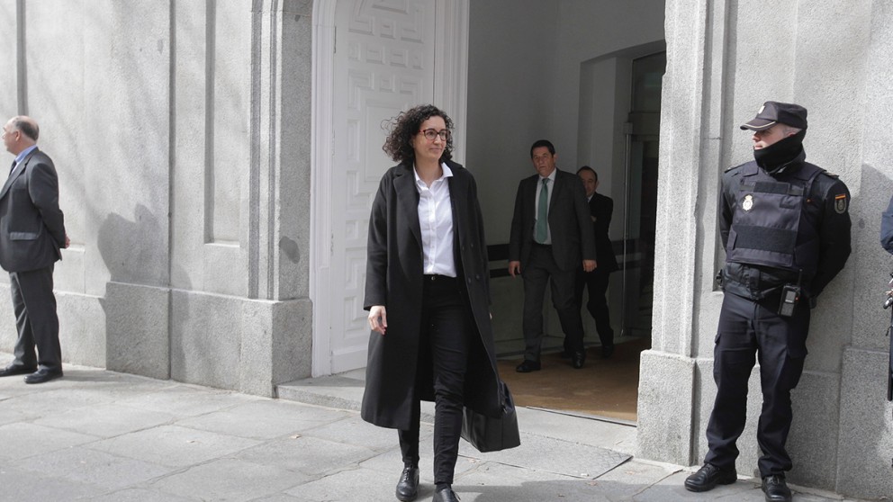Marta Rovira a la salida del Tribunal Supremo.