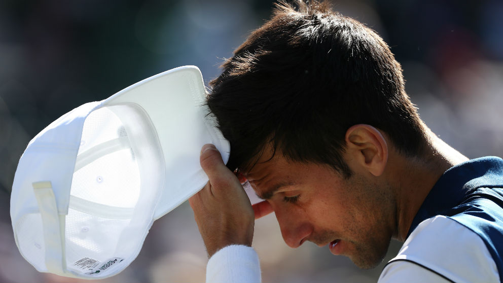 Novak Djokovic durante un partido en Miami. (Getty)