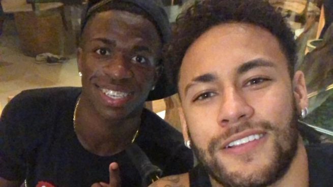 Vinicius y Neymar estuvieron juntos en Brasil este viernes.