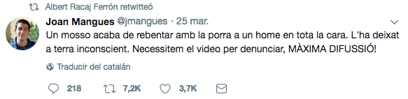 El concejal de ERC y hermano del mosso investigado en Twitter