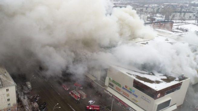 Centro comercial incendio Siberia