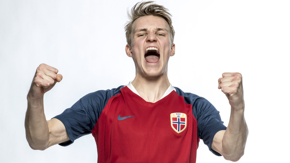 Martin Odegaard, con la selección de Noruega. (Getty)