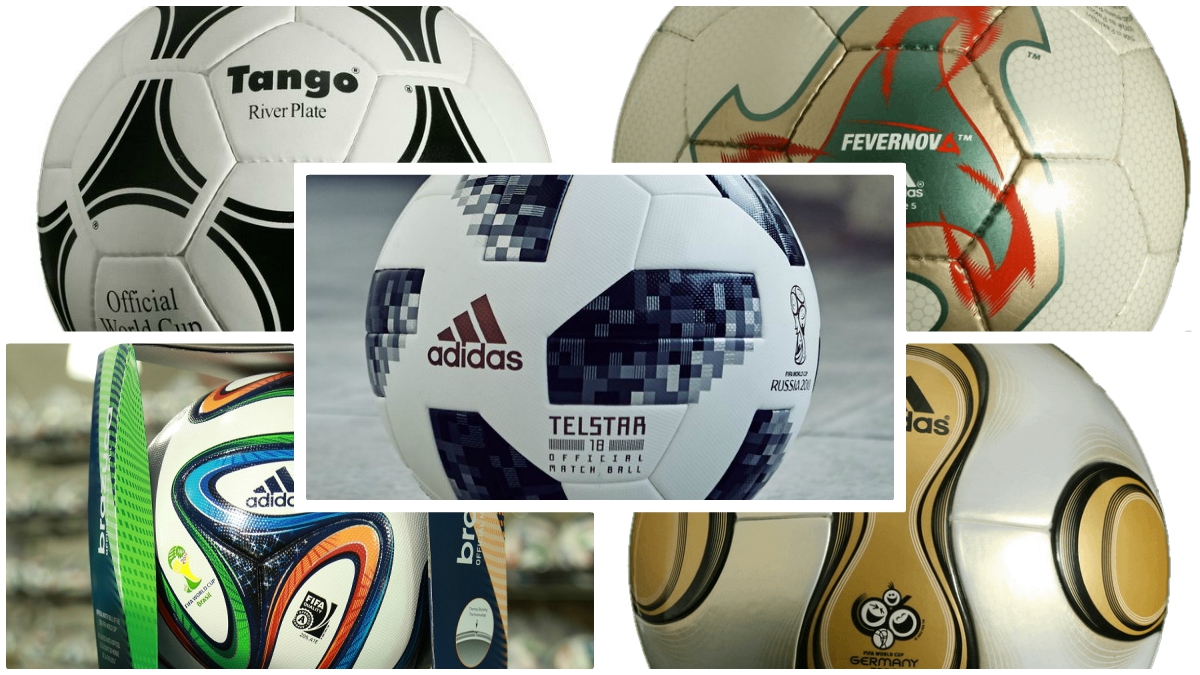 Algunos de los balones de la historia de los Mundiales. (Fotos: Pinterest)