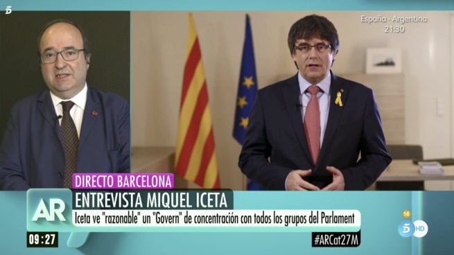 Iceta admite que su ocurrencia del “gobierno de concentración” en Cataluña “no es posible” Miquel-iceta-ana-rosa-655x368