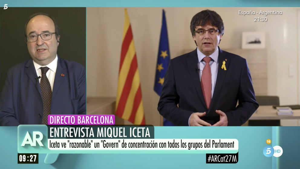 Miquel Iceta entrevistado en ‘El programa de Ana Rosa’.