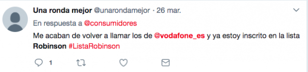 Vodafone llama hasta el hartazgo a personas que están en la Lista Robinson