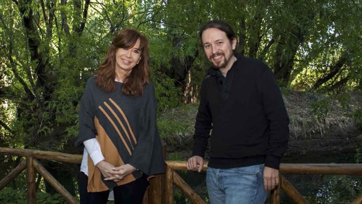 Pablo Iglesias y Cristina Fernández de Kirchner.