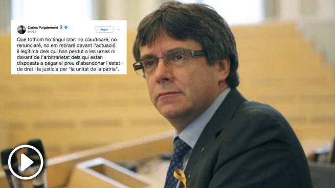 Carles Puigdemont en una foto que él mismo ha compartido en twitter acompañado de un mensaje. ?>