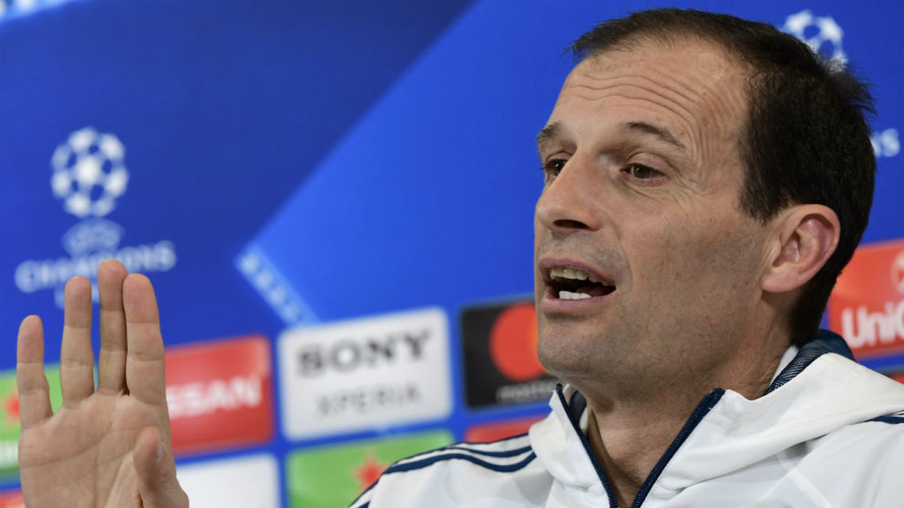 Massimiliano Allegri, durante la rueda de prensa previa al Juventus – Real Madrid. (AFP)