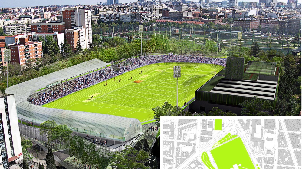 Recreación del nuevo Estadio Vallehermoso. (Foto. Madrid)