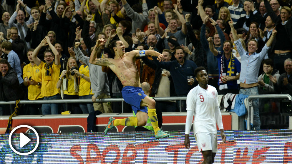 Ibrahimovic celebra su golazo de chilena en 2012. (vídeo: OKDIARIO)