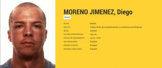 El español Diego Moreno Jiménez esta en la lista de los más buscados de la Europol.