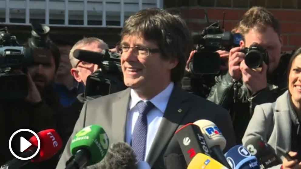 Puigdemont a su salida de la prisión (Fuente: RRSS)