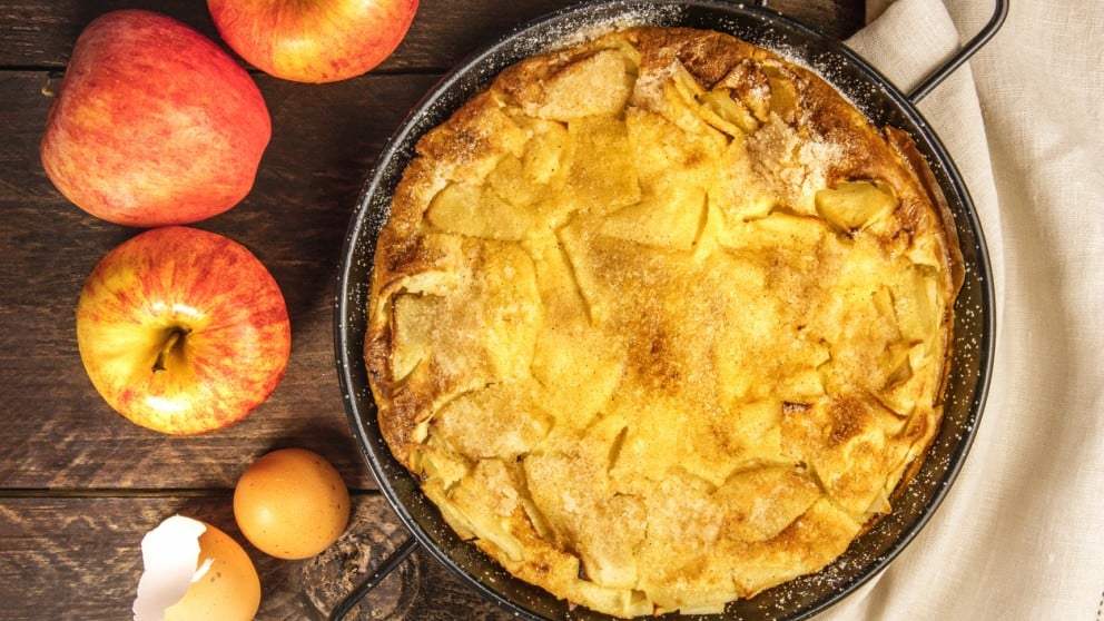 Receta de tarta de manzana sin horno elaborada en sartén