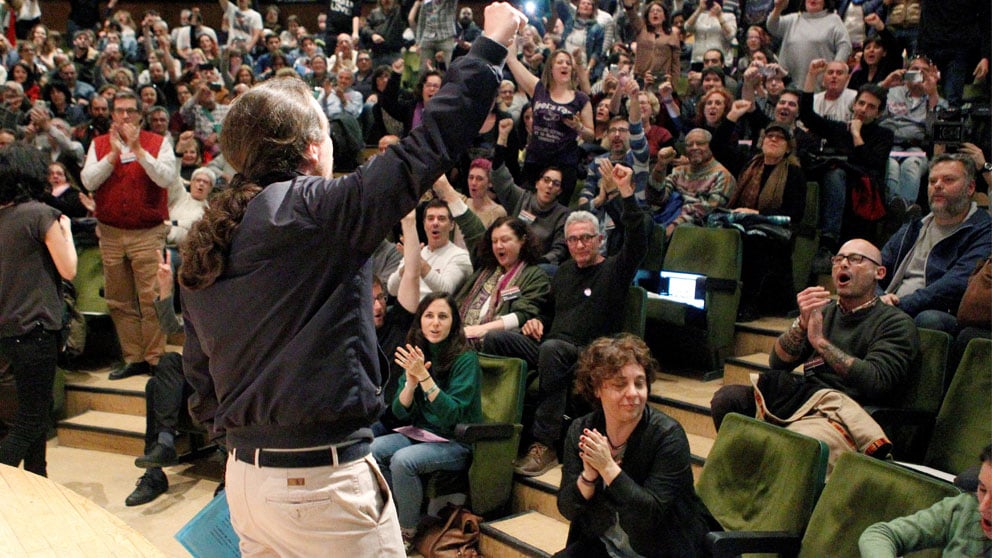 Pablo Iglesias en la Complutense (Foto: EFE)