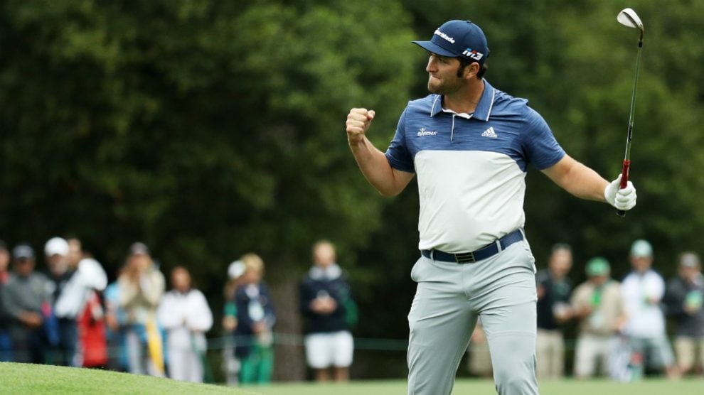 Jon Rahm celebra un ‘birdie’ en el Masters de Augusta 2018. (Getty)