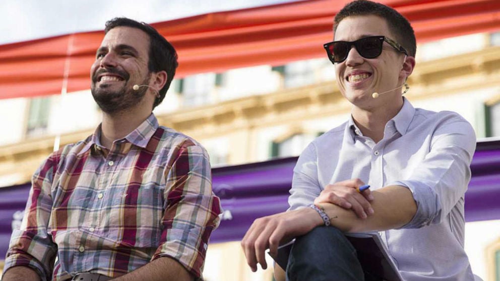Alberto Garzón (IU) e Iñigo Errejón (Podemos) durante la última campaña electoral en Málaga.