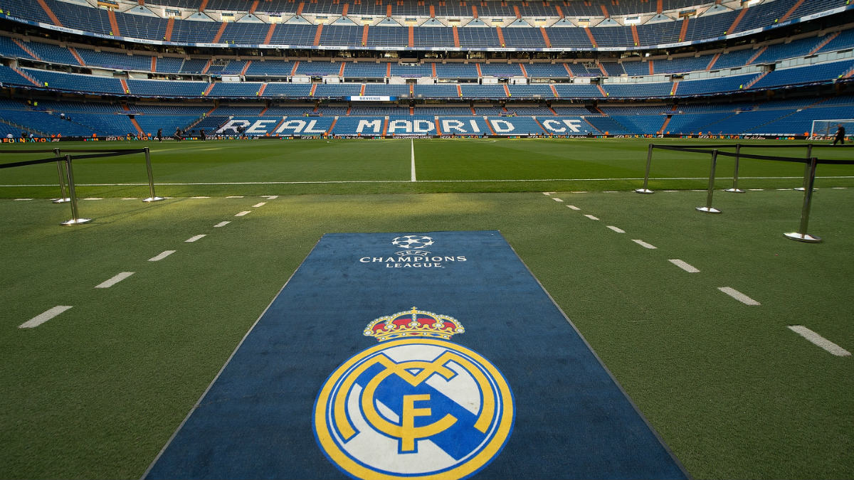 Imagen del Santiago Bernabéu antes de un partido de Champions League, esta temporada (Getty).