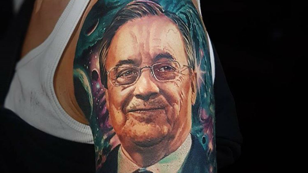 Tatuaje con la cara de Florentino Pérez.