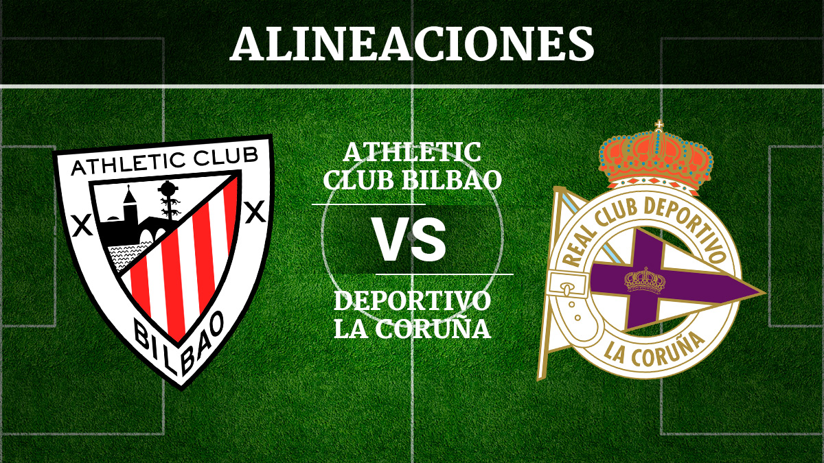 Consulta las posibles alineaciones del Athletic de Bilbao vs Deportivo de la Coruña.