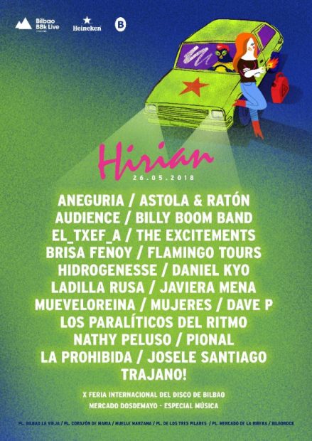 El cartel del evento 'Hirian' de Bilbao BBK Live, que traslada su música a Bilbao La Vieja.
